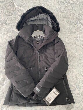 NWT NILS Alexandra Faux Fur Trim Quilted Insulated Ski Parka Jacket